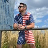 Zesties Male Romper (Large, American Flag)
