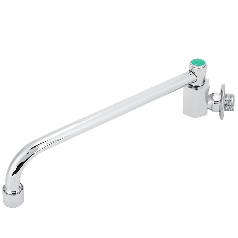 Copper Alloy Silver Wall‑Mounted 360 Degree Rotating Faucet Semi‑Automatic Kitchen