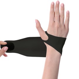 手首 サポーター 固定 保護 超薄型 親指 保護 怪我防止 手首用サポーター 軽量 吸汗速乾 スポーツ 家事 育児 パソコン/スマホ操作 男女兼用 (黒)