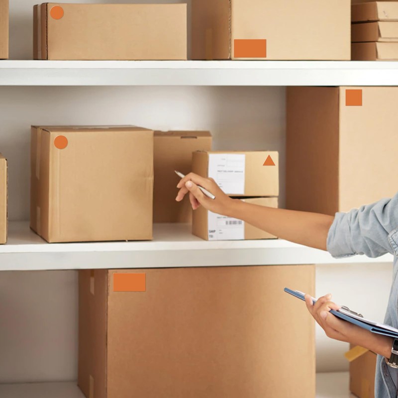 YIKIADA Orange Multi-Shaped Labels Color Coding Stickers Shape Stickers Triangles