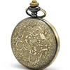 SEWOR Quartz Pocket Watch Shell Dial Magnifier Case with Two