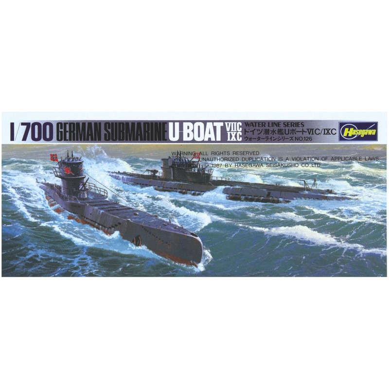 Hasegawa 1/700 Water Line Series German Navy Submarine U-Boat 7C/9C