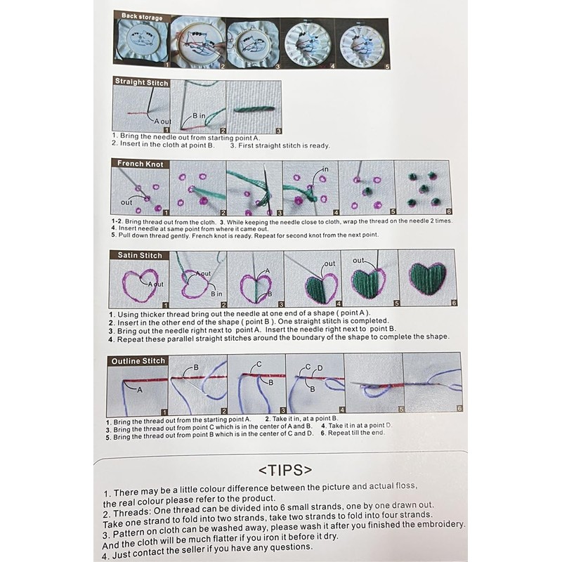 Traziewell Embroidery Kits Stamped Design Cross Stitch Starters Hand Kit