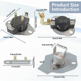 2025 Upgrade 3387134 Cycling Thermostat 3392519 Dryer Thermal Fuse 3977393 Thermal Cut-off Switch 3977767 High-limit Thermostat Kit - for Whirlpool Kenmore Maytag Dryers