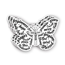 (3Pcs) Jesus Blessed Hope Trust Forgiveness Grace Peace Sticker Christian Bible Verse Inspirational Quotes Vinyl Decals for Tumbler Laptop Water Bottles Books Phone - Size 3x2.1 Inch