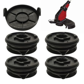 Einhell GC-ET 4530 Replacement Thread Spool for Einhell GC-ET RTV 400 RTV 550 RTV 550/1 Strimmer, 10m Long, 2mm Diameter (4 Spools + 1 Cap)