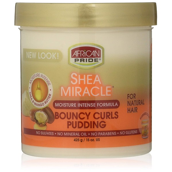 African Pride Shea Butter Miracle Bouncy Curls Pudding, 15 Ounce