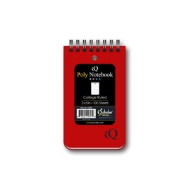 iScholar Double Wire Poly Memo Book, 3 x 5", Top Open, Color will Vary (94350)