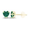 Solid 14K Yellow Gold 5mm Heart Created Green Emerald May