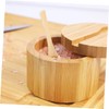 LABRIMP 2pcs Convenient Salt Box Wooden Seasoning Container Magnetic Lid
