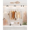Hoctieon 2-Minute Assembly Double Rod Clothes Rack, Heavy Duty Rolling