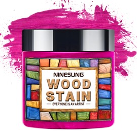 Ninesung Hot Pink Wood Stain Powder, Wood Dye Powder- Just Add Water - Water Based - for Indoor and Outdoor Wooden Crafts - Fast Drying - Dye Powder 2 oz Makes 2.2 Gallon of Stain (Hot Pink, 2 oz)