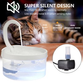 Sillervan Dog and Cat Water Fountain, Automatic Drinking Fountain with LED Light for Pets Enjoyment