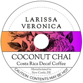 Coconut Chai Costa Rica Decaf Coffee (Single Serve K-Cup Pods) (Gourmet, Naturally Flavored, Whole Coffee Beans) (12 pods, ZIN: 578432)