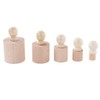 Cylinder Socket Toy Beech Wood Educational Knobbed Cylinders Blocks for