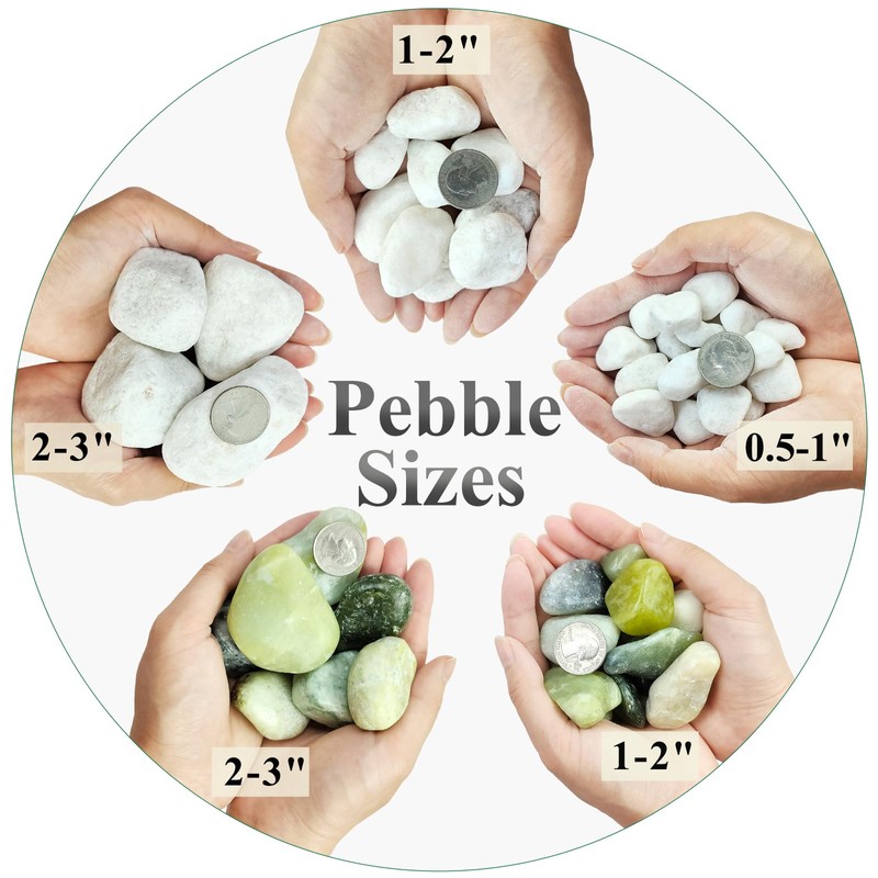 FANTIAN 20 lbs Jade Rocks for Landscaping, 1-2 Inch Decorative