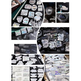 180 PCS Vintage Nice Words Scrapbook Stickers Kit Quote PET Transparent Waterproof Stickers Set for Junk Journal Journaling Water Bottles Phone Laptop Decals Pack for Teens Girls Kids Adults