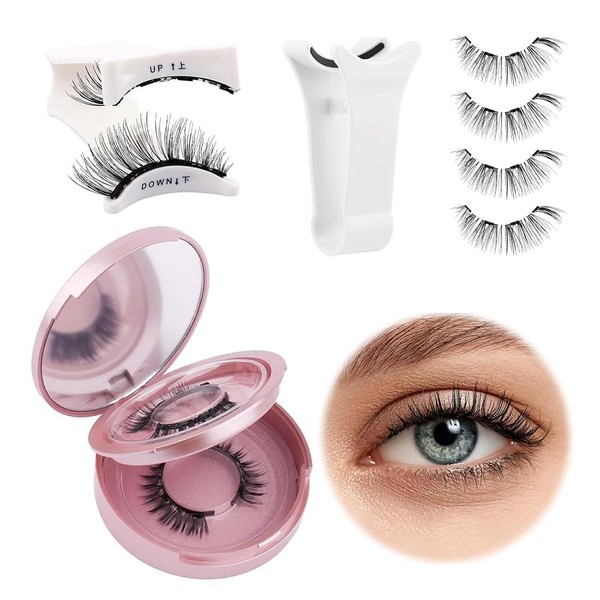 EIYVPRA 1 Pair 4 Pieces Magnetic Eyelashes with 1 Piece