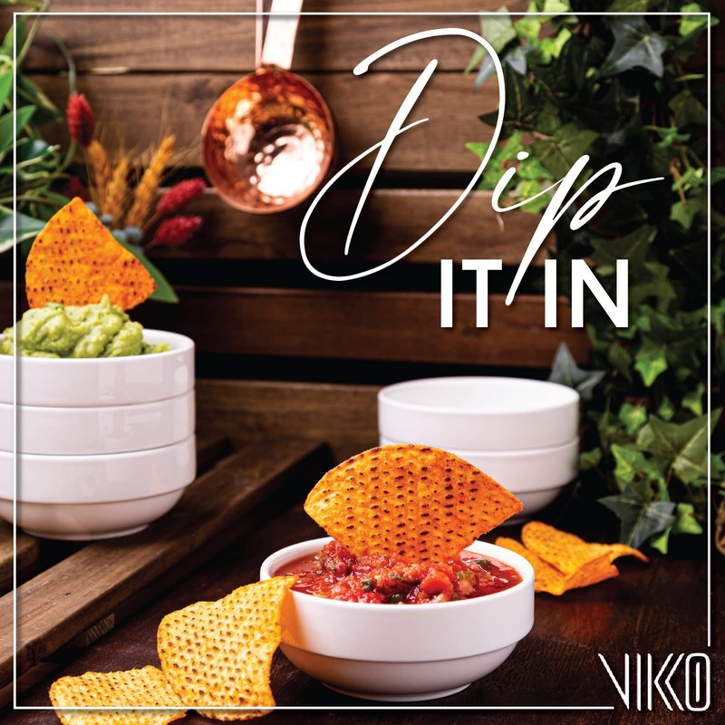 Vikko Small 7 Ounce White Bowl, Set of 6 White