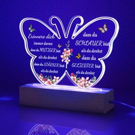 ZEEYUAN Butterfly Night Light Gifts for Women Colourful Night Lamp Gifts for Birthday Inspirational Gifts for Girlfriend Daughters Colleague