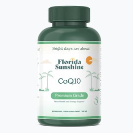 Florida Sunshine Premium CoQ10 200mg - 60 Capsules | Supports Heart Health | Promotes Energy Production | Antioxidant Protection | Supports Cholesterol Levels