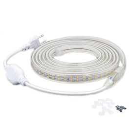 FOLGEMIR 2 m LED Strip - Warm White, 2835 SMD 180 LEDs/m Strips, 220 V 230 V Bright Lighting, IP65 Waterproof (Warm White, 2 m)