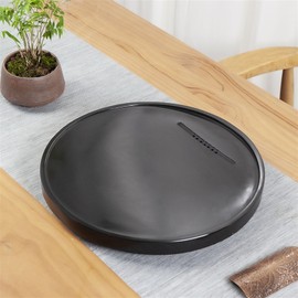 Tea Tray Exquisite Small Tea Tray Ebonite Round Drainage Dry Brewing Table Living Room Home Modern Stone Tea Table Tea Trays(45 * 45 * 3cm)