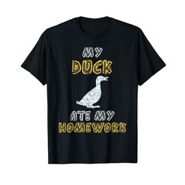 My Duck Ate My Homework Mallard Dipper Kid Back To School T-Shirt
