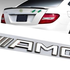 Car Emblem for Trunk lid Rear ABS Material Compatible with AMG car Badge car Style Replacement (Silver)