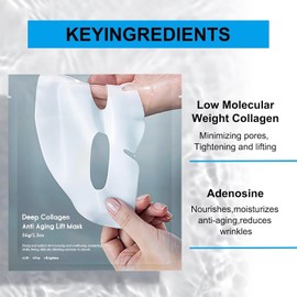 Mascarilla de Levantamiento Profundo de Colágeno Hidratante Antiarrugas, Piel Suave y Tersa, Hidrogel Durante la Noche, Reduce Líneas Finas y Arrugas