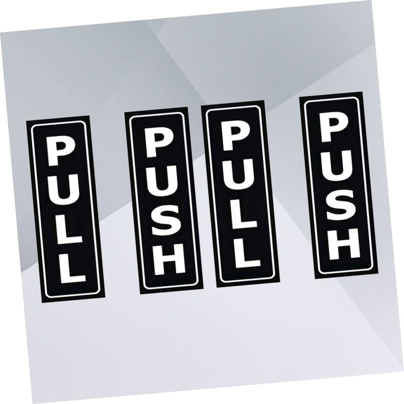 Operitacx Push Pull Door Sign Stickers 6 Tile Glass Metal
