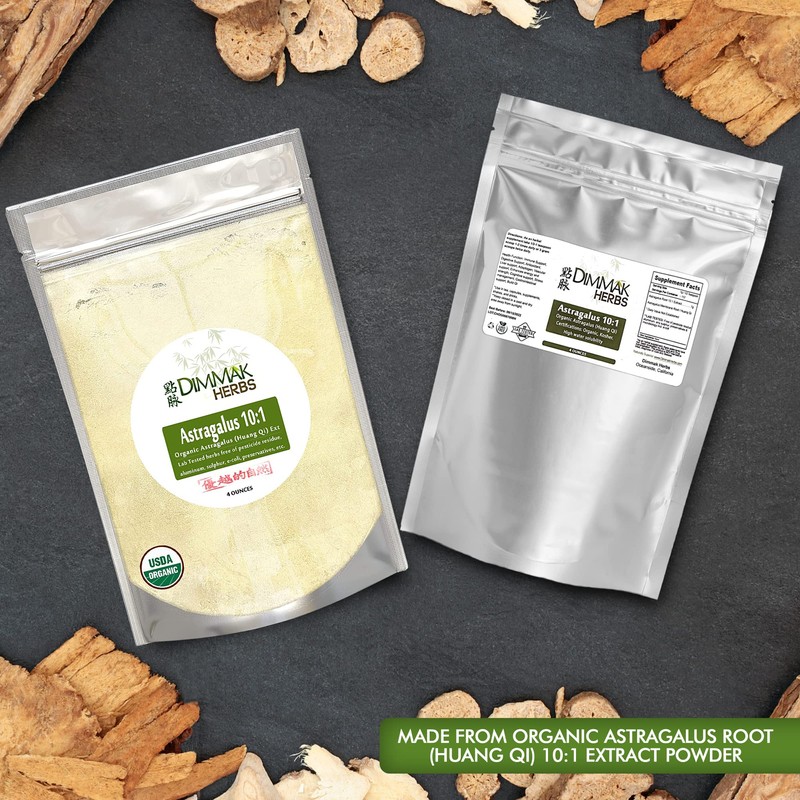 Dimmak Herbs Organic Astragalus Root Extract 10:1 Powder (Ultra Potent