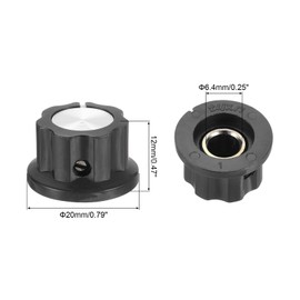 QUARKZMAN Set of 5 Potentiometer Knobs Suitable for 1/4 Inch Shaft Pots, Set Screw Brass Insert, Black Volume Control Knobs for Guitar Effect, Sound Pedal Replacement