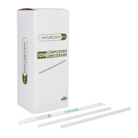 NatureZway Pro presents a 250-Pack of Individually Wrapped Jumbo Straws (10.25") : Elevate Your Eco-Friendly Restaurant Service with Plant-Based, Compostable Straws