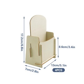 KeaJuidy 4 Stück Prospektständer 13x7x17 cm Prospekthalter aus Holz Einfach zu montieren Literaturhalter für Zeitschriften, Broschüren, Hefte, Menüs, Büros