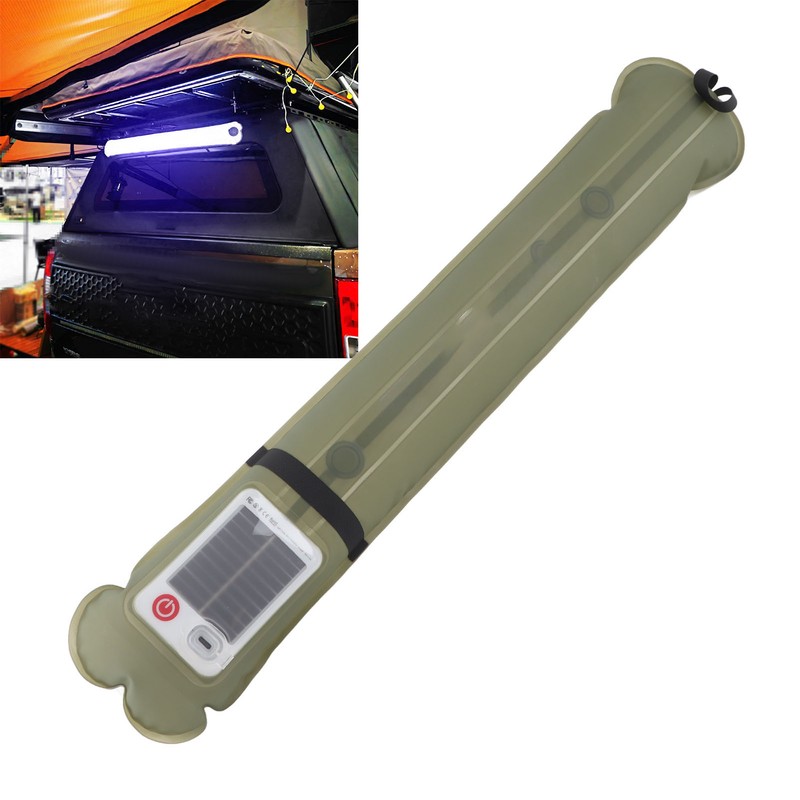 Inflatable Camping Light Tube Solar Power USB Powered Strong Magnetic