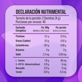 Gomitas sabor Blueberry con L-Teanina 5HTP y Manzanilla Avant Sleep Ga Tlali – Suplemento Alimenticio Nocturno con Ingredientes Naturales – 90 Gomitas Ga Tlali – Rutina de Relajación Sin Melatonina