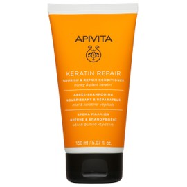 Apivita Keratin Nourish & Repair Conditioner for Dry & Damaged Hair - Deep Nutrition, Frizz Control, Heat and Styling Damage Protection - Enriched with Plant Keratin, Honey & Aloe Vera - 5.07 Fl Oz