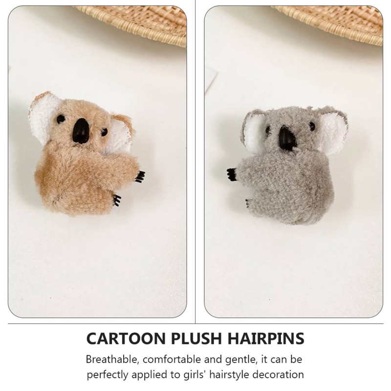 NUOBESTY Pack of 6 Plush Koala Mini Hair Clips Claw