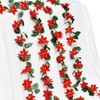 IWNTWY 4Pcs Christmas Garland, 6.5Ft Artificial Red Flowers Garland with