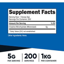 Nutricost Creatine Monohydrate Micronized Powder (1 KG) - Pure Creatine Monohydrate