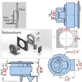 WJSKDQ 2PCS 2" Flush Pull Slam Latch Marine or Boat Door Deck Hatch 1/4" - Locking Style Marine Hatch Latch Lock