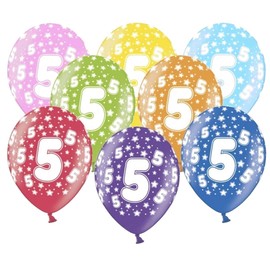 Pack of 10 Colourful Balloons Metallic 30 cm Decoration for Children's Birthday Party Happy Birthday Decoration
