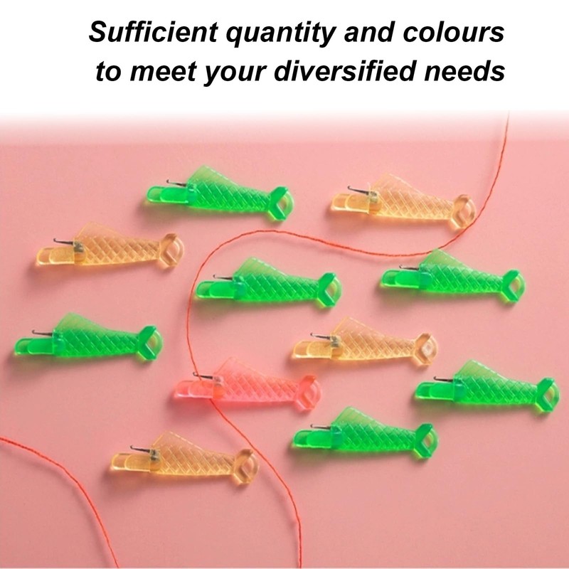 90 Pcs Automatic Needle Threaders for Sewing Machine, Fish Mouth