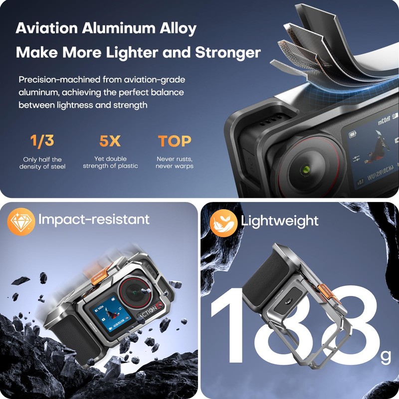 REYGEAK Aluminum Street Grip Kit for DJI OSMO Action 5