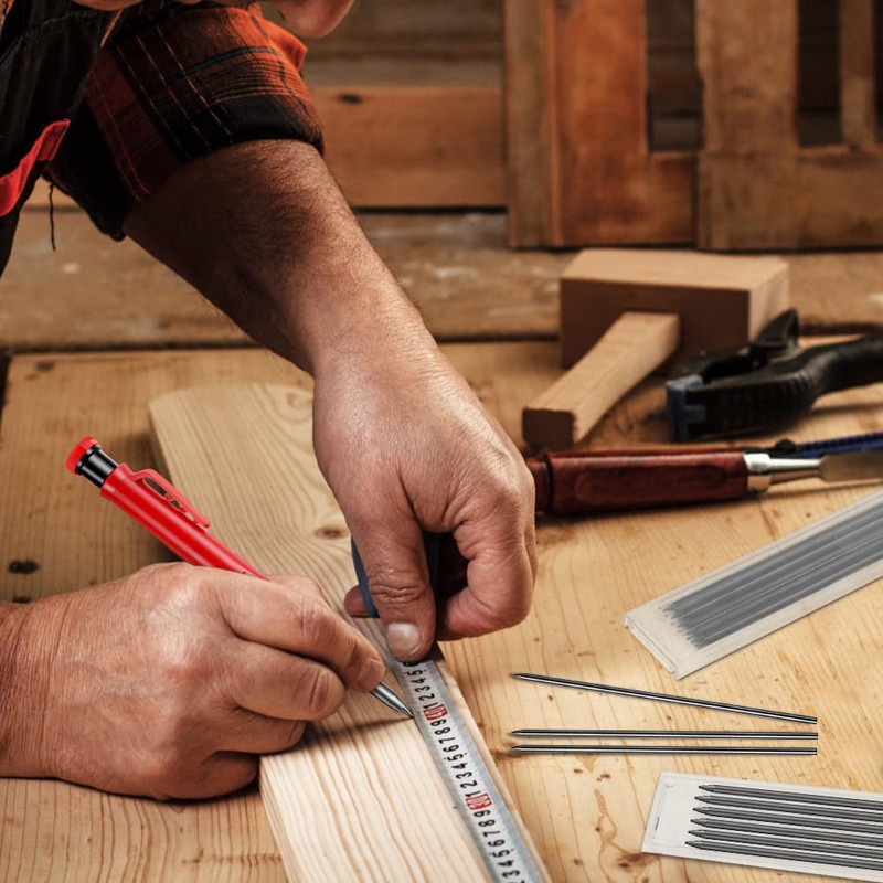 OSDUE 24 Pieces Solid Carpenter Pencil Refills,2.8mm Solid Deep Hole