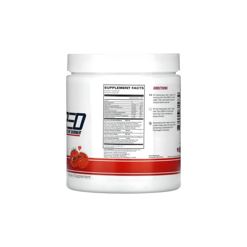 EHPlabs Oxyshred Non-Stim Quemador Grasa Raspberry Kisses 270g Sin Cafeína