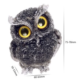 mookaitedecor 3 Inch Black Obsidian Crystal Owl Figurine Ornament for Home Office Decor Housewarming Gift Large Black Owl Gift for Men Women, Resin Stone Animal Sculpture Statue Good Luck Ornament