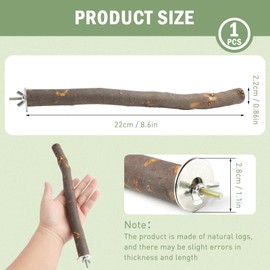 Parrot Perch Stand Stick Bird Perch Stand Toy Natural Wood Parrot Perches for Cage Bird Paw Grinding Stick for Nail Trimming and Filing for Parakeets Cockatiels Conures Macaws Budgies 30cm