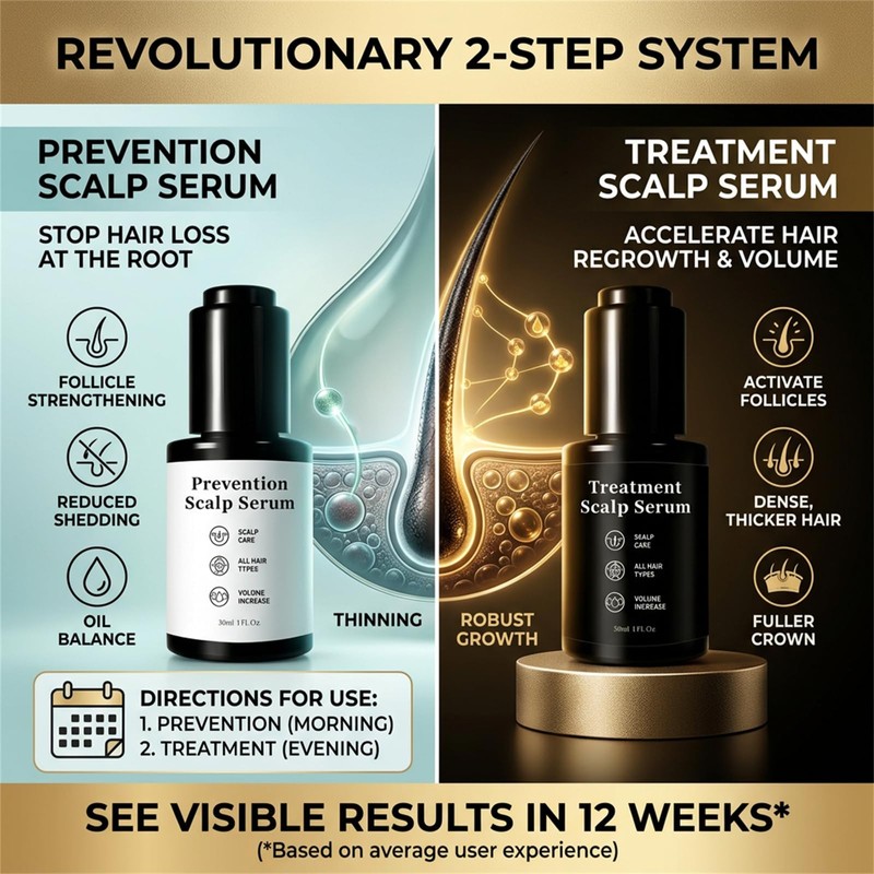 Hair Serum Bundle Set, Thinning Hair with Plant-Based Actives, Volumizing